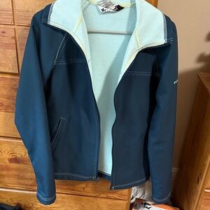 Columbia Dark Blue Jacket with Soft Light Blue Interior